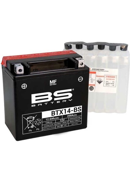 Bs Battery BTX14 Bs Motosiklet Aküsü