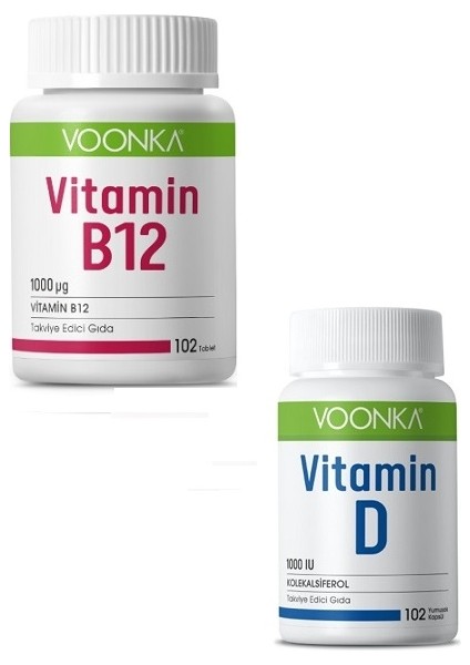 Vitamin B12 1000 Μg 102 Tablet + Vitamin D 1000 Iu 102 Kapsül