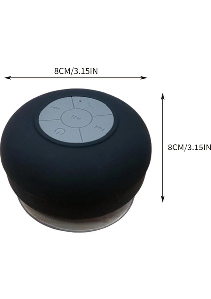 Bluetooth Hoparlör, Su Geçirmez Mini Stereo Dahili Mikrofon Kablosuz Duş Hoparlörleri, Banyo Araba Plajı Için Vantuz Uzun Playtime - Siyah indirimleri