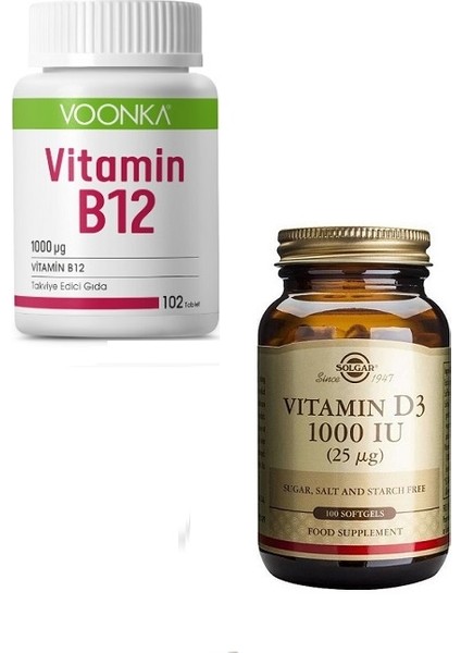 Vitamin B12 1000 Μg 102 Tablet + Vitamin D3 1000 Iu 100 Kapsül
