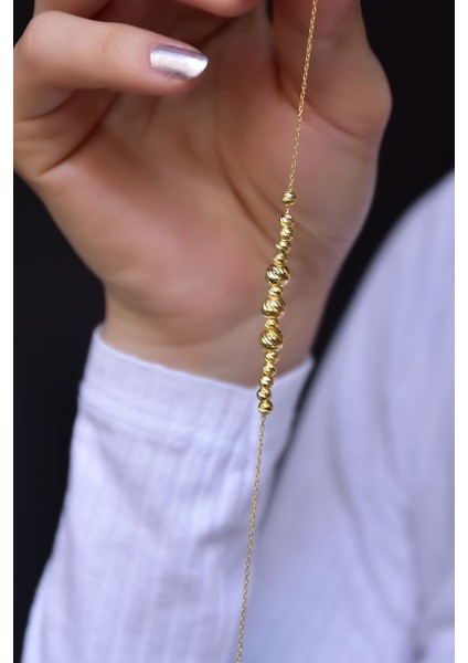 925 Ayar Gümüş Gold Kaplama Iki Boy Dorika Toplu Bileklik fiyatları