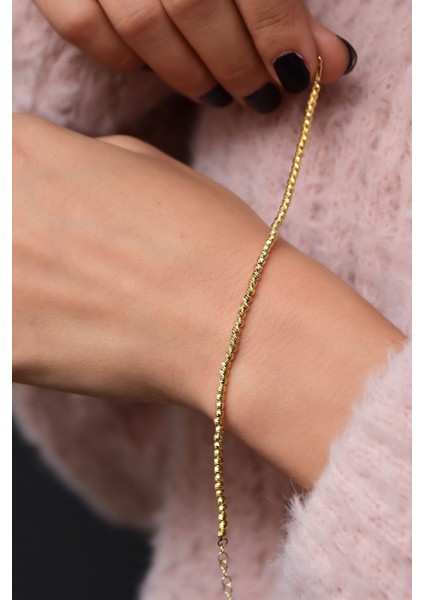 925 Ayar Gümüş Altın Kaplama Dorika Toplu Bileklik