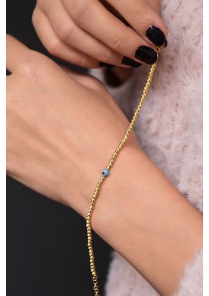 925 Ayar Gümüş Altın Kaplama Dorika Toplu Nazar Göz Bileklik modelleri