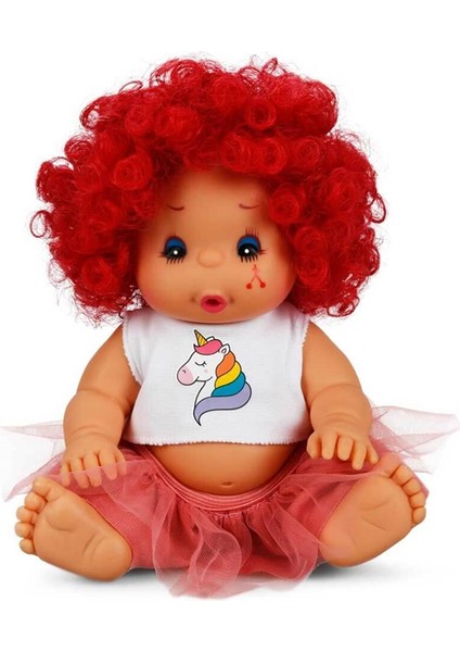Afro Bebek Kıvırcık Saçlı 23 cm 23488 Kırmızı