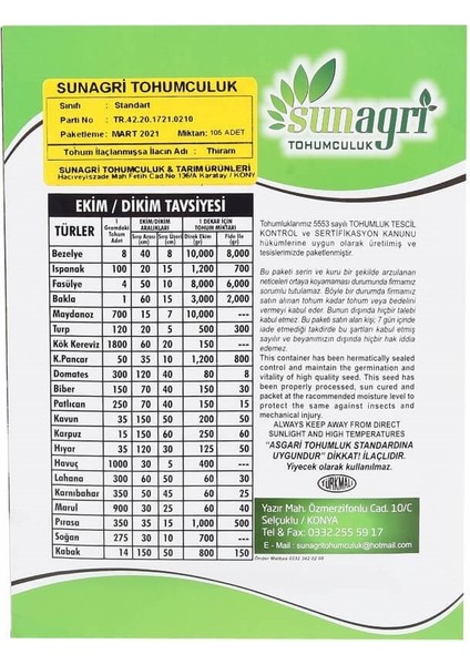 Karnabahar Tohumu fiyatları