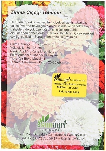 Sunagri Zinnia Çiçek Tohumu fiyatları