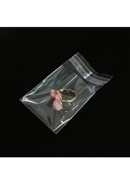 9X15+5 Cm. (9*20) 100 Adet - Şeffaf Bantlı Yapışkanlı Opp Jelatin Poşet