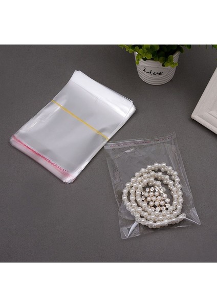 9X15+5 Cm. (9*20) 100 Adet - Şeffaf Bantlı Yapışkanlı Opp Jelatin Poşet