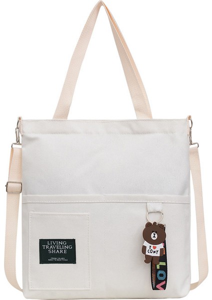 Hong Kong Tarzı Kanvas Omuz Çantası (Yurt Dışından)