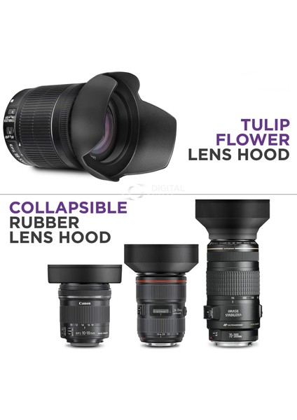 52MM 3 Kademeli Ayarlanabilir Kauçuk Parasoley + Yaprak Parasoley Hood