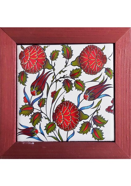 10X10 cm Çerçeveli Çini Desenli Karo
