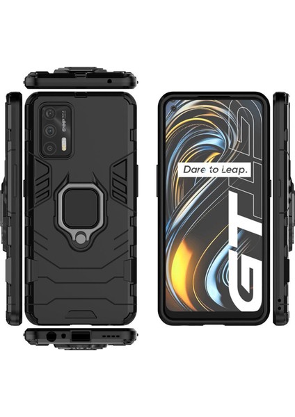 Realme Gt 5g Batman Serisi Yüzük Standlı Armor Kılıf - Siyah fiyatları