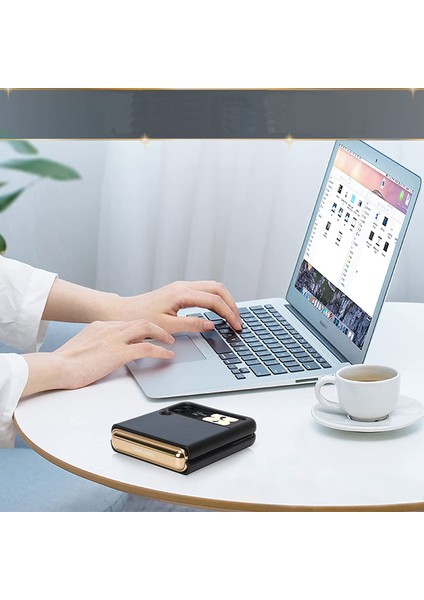 Samsung Galaxy Z Flip 3 Için Deri Desenli Plastik Koruma Kılıf