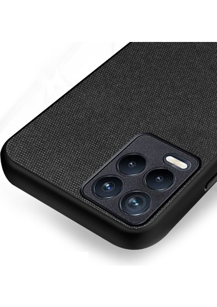 Realme 8 - Realme 8 Pro Fabrik Serisi Kumaş ve Deri Desen Kılıf