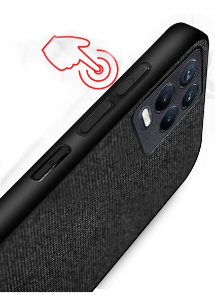 Realme 8 - Realme 8 Pro Fabrik Serisi Kumaş ve Deri Desen Kılıf