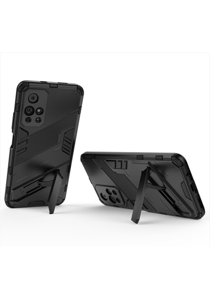 Xiaomi Redmi Note 11 Çin Versiyon Matrix Serisi Armor Standlı Perfect Koruma Kılıf - Siyah modelleri
