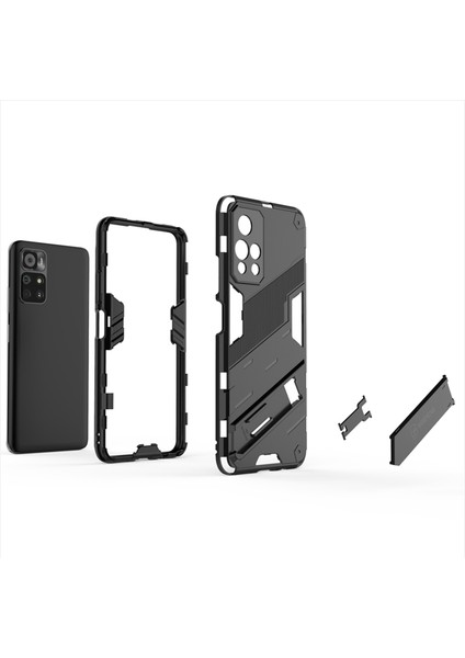Xiaomi Redmi Note 11 Çin Versiyon Matrix Serisi Armor Standlı Perfect Koruma Kılıf - Siyah fırsatları