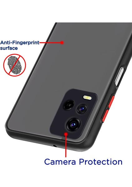 Vivo Y21S London Serisi Darbeye Dayanıklı Kılıf - Buzlu Siyah fırsatları