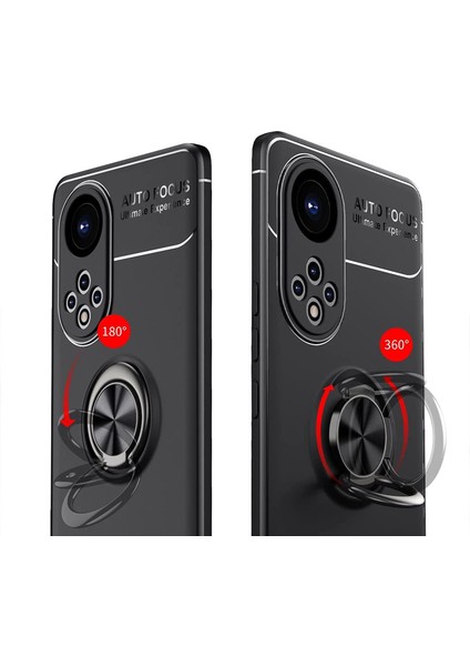 Honor 50 Focus Serisi Yüzük Standlı Silikon Kılıf - Siyah fiyatları