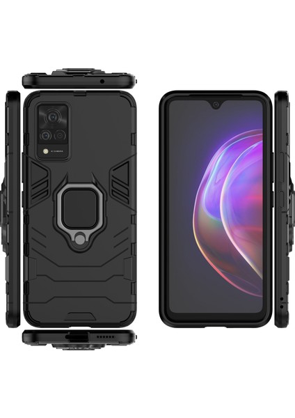 Vivo V21 Batman Serisi Yüzük Standlı Armor Kılıf - Siyah fiyatları