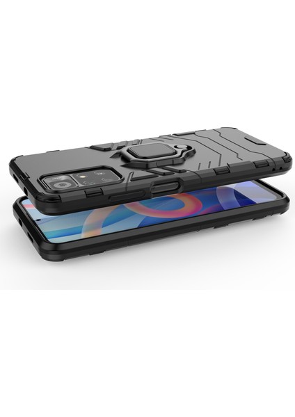 Xiaomi Poco M4 Pro 5g Batman Serisi Yüzük Standlı Armor Kılıf - Siyah fırsatları