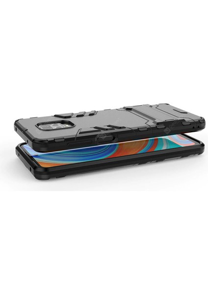 Xiaomi Redmi Note 10 Lite - Redmi Note 9s Alfa Armor Standlı Perfect Koruma Kılıf - Siyah fiyatları