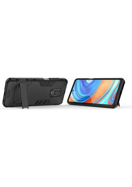 Xiaomi Redmi Note 10 Lite - Redmi Note 9s Alfa Armor Standlı Perfect Koruma Kılıf - Siyah modelleri