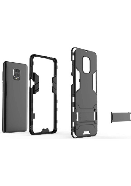Xiaomi Redmi Note 10 Lite - Redmi Note 9s Alfa Armor Standlı Perfect Koruma Kılıf - Siyah fırsatları