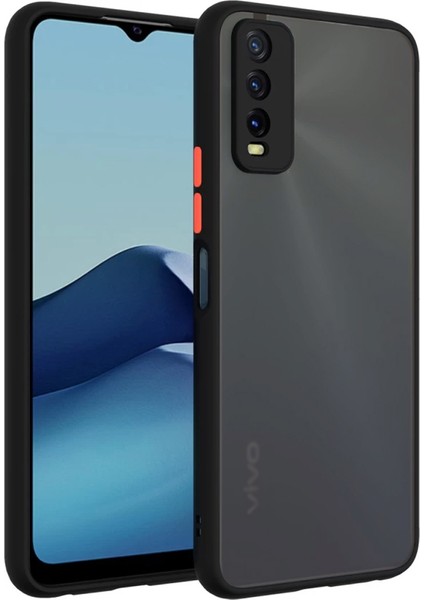 Vivo Y11S London Serisi Darbeye Dayanıklı Kılıf - Buzlu Siyah