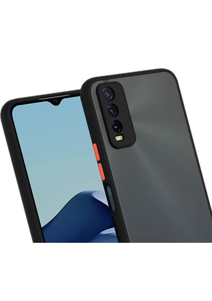 Vivo Y11S London Serisi Darbeye Dayanıklı Kılıf - Buzlu Siyah modelleri