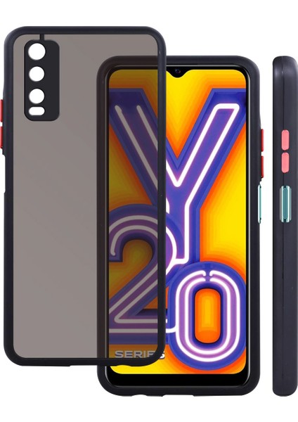 Vivo Y11S London Serisi Darbeye Dayanıklı Kılıf - Buzlu Siyah fırsatları