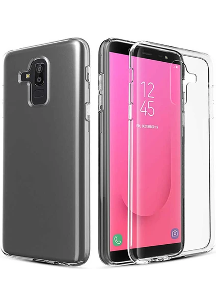 Samsung Galaxy J8 Kılıf Şeffaf Silikon Hibrit Case Kapak