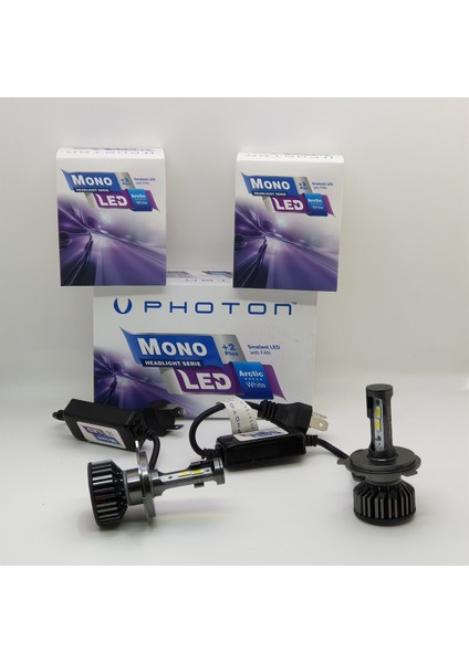 Vw Polo 6 Uzun Kısa Tek H4 LED 9000LM Oto Ampulü Photon Mono