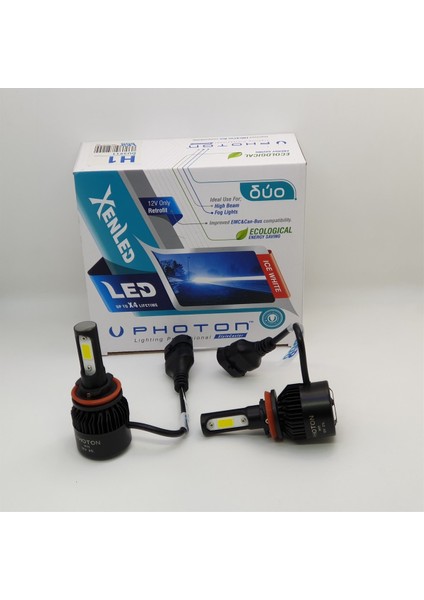 Duo H9 12V LED Headlıght DU3919-H9-PO Şimşek Etkili Xenon LED