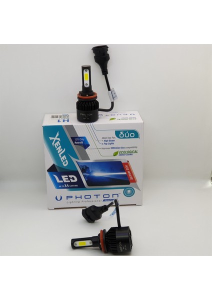 Duo H9 12V LED Headlıght DU3919-H9-PO Şimşek Etkili Xenon LED
