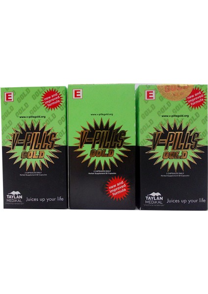 V-Pills Gold Bitkisel 60 Kapsül X 3 Kutu