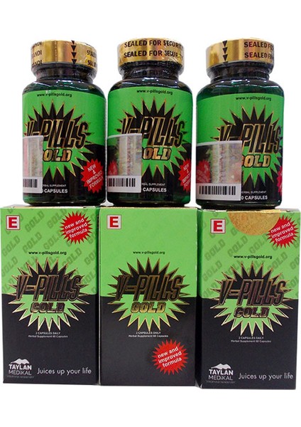 V-Pills Gold Bitkisel 60 Kapsül X 3 Kutu