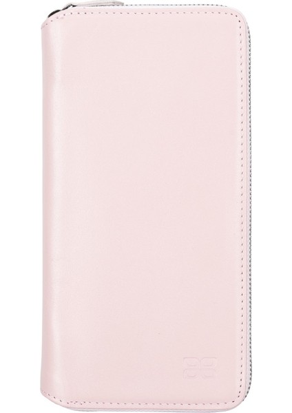 Apple iPhone 13 Pro Max Uyumlu Deri Fermuarlı Cüzdan Kılıf Nu2 Pembe indirimleri