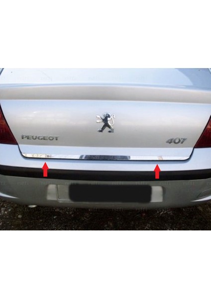 Peugeot 407 Krom Bagaj Alt Çıta 2004> Paslanmaz Çelik (Sedan)