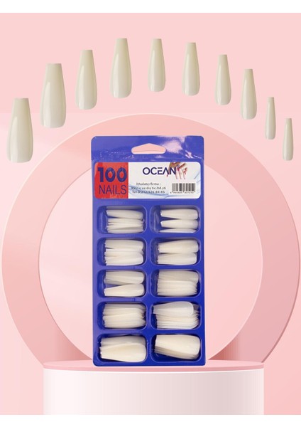 Balerin 100LÜ Takma Tırnak (Kesilebilir, Törpülenebilir, Oje Sürülebilir)