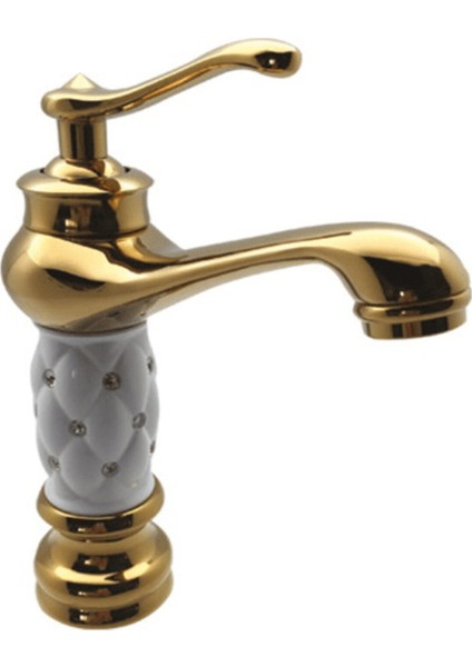 Banyo Batarya Musluk Armatür Altın (Gold) Lüks Banyo Lavabo Bataryası