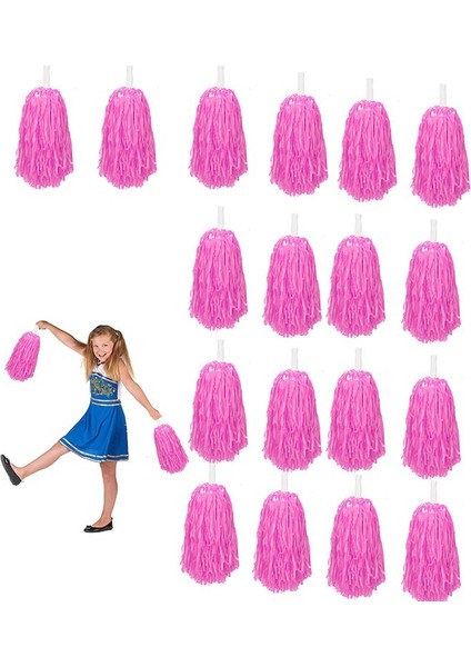 10 Çift( 20 Adet )Mat Bebek Pembesi Renk 23 Nisan Gösteri Ponponu