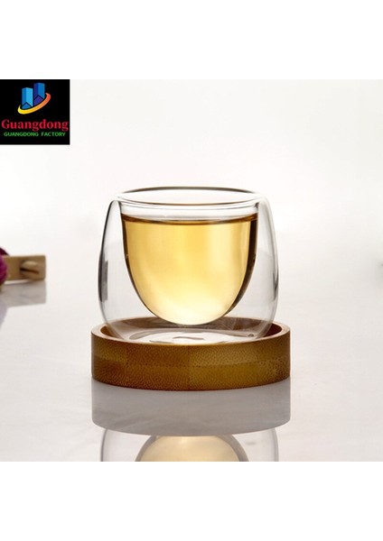 6 Adet Bodum Çift Duvar Kupaları Tasarım Bambu Dailer Seti İle Tasarım Atış Çay Fincanı Set Anti Sıcak Tasse Cafe Kahve Oolong Pu'Er Kokulu Çay Bardağı | Kupalar Ve Tabaklar