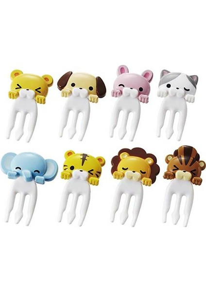 8 Adet Hayvan Meyve Tatlı Çatal Seti Mini Karikatür Çocuk Snack Kek Tatlı Çocuklar Için Tatlı Koşak Bento Öğle Yemeği Parti Decora | Forks