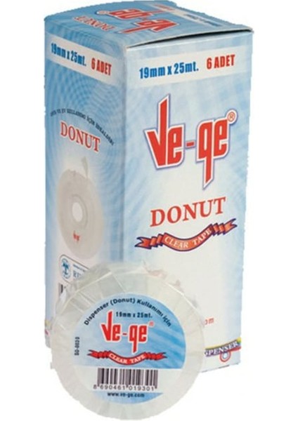 Vege 19 mm x 25 mt Kristal Band 6lı Paket