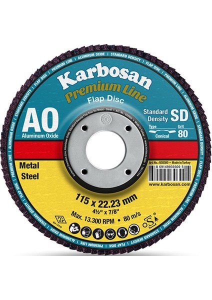 Alüminyum Oksit Flap Zımpara 115 40 Nk - 10 Adet