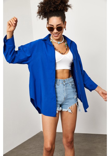 Saks Oversize Uzun Gömlek 2KXK2-45701-15