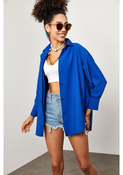 Saks Oversize Uzun Gömlek 2KXK2-45701-15