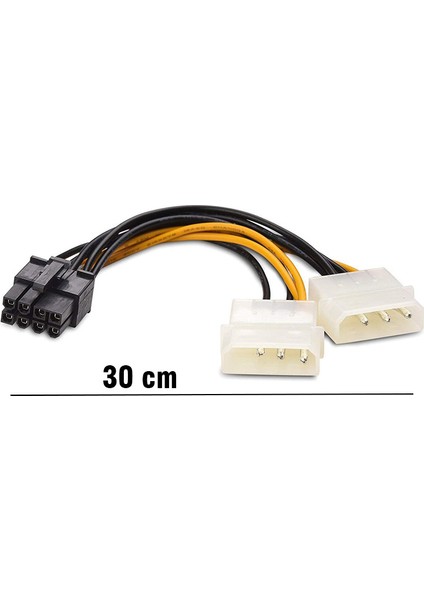 Molex 4 Pin To 8 Pin Pcıe Ekran Kartı Power Kablo 30 cm