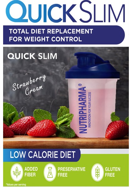 QUICK SLIM Çilek (Strawberry Cream) Aromalı - SHAKER HEDİYE